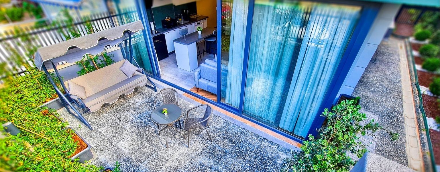 1+1 Apartment mit Garten